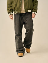 WIDE RIVET POINT JEANS - GRAY