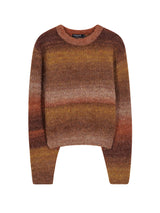 グラデーションクロップセーター/GRADATION CROP SWEATER BROWN ORANGE