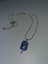 Melted star square marble necklace