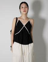 ブラックラインスリーブレスブラウス / black line sleeveless blouse