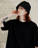 SM:]E DENIM ROUND BUCKETHAT BLACK (6691416178806)