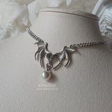 [IDLE Shuhua Necklace] Love Goth Bat Chain Semi Choker Necklace