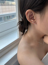 [92.5silver] line heart one-touch earrings (mini)