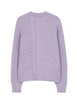 ラウンドネックフィッシャーマンカーディガン LIHGT PURPLE