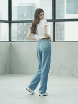 サマーワイドデニムパンツ / W1016 SUMMER WIDE DENIM PANTS_MEDIUM BLUE