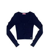 メイドボタンニットトップ / PNF made Mov button knit top