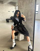 クロップスパンデックス スリムフィット シャツ