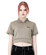 RNHI COLLAR ZIP UP CROP TEE (6589982441590)