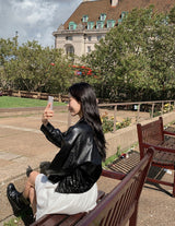 Classic Black Crop Leather Jacket