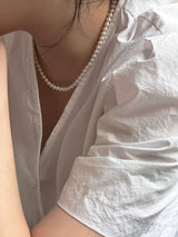 [92.5silver] swirl pearl necklace_4mm