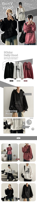 Flo Lettering Boxy Fit Hoodie