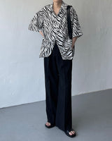 SI オーバーサイズフィットゼブラ半袖シャツ / SI Oversized Fit Zebra Short-Sleeved Shirt (3XL)