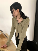 키엘 빈티지 지퍼 포켓 골지 집업