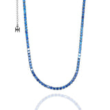 ブルーミニテニスネックレス/[S925] Blue Mini Tennis Necklace (black silver)