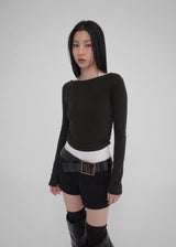 [MADE] Lily Brushed SET - Boat Neck Long Sleeve T-shirt