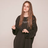シャーリングスウェットシャツ / 0 3 shirring sweat shirt - BLACK