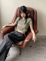 アンダーノンフェードサマーリネンローデニムワイドパンツ / Ander Non-Fade Summer Linen Raw Denim Wide Pants