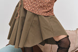 クーププリーツアンバランスドスカート / Coupe pleats unbalanced sk (2 colors)