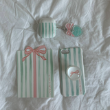 [セット] プレゼントシリーズ：グリーンレターフォンケース + スマホグリップ / [SET]Present series : Green letter phone case + griptok