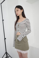 リーズクロップストライプカーディガン / Leeds Crop Stripe CD (2 colors)