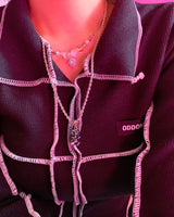 Ink marble bear necklace (6685429366902)
