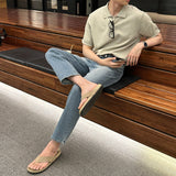 オンスリネン3ボタンカラー半袖ニットウェア / Oz Linen 3 Button Collar Short-Sleeved Knitwear (5 colors)