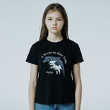 パピードルフィンジャンピングTシャツ / Puppy dolphin jumping half sleeve t shirts women