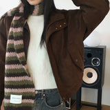 Adieu pastel gradation mix round long sleeve knit
