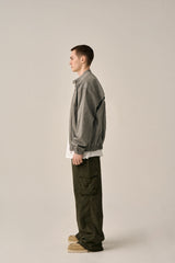 VINTAGE WASHED RIDER JACKT-CHARCOAL