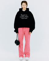 スタンドバイタイポクロップフーディ/STAND BY TYPO CROP HOODIE-BLACK