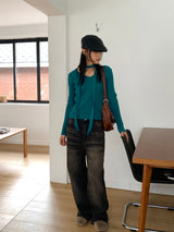 Chiba Vintage Cat Washing Long Wide Denim Pants