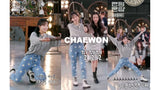 ストレートフィットフラワー刺繍デニムパンツ/IZ*ONE CHEWON, LOVELYZ KEI, ROCKET PUNCH YEONHEE WORN STRAIGHT FIT FLOWER EMBROIDERY DENIM PANTS [6663]