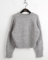 Adieu pastel gradation mix round long sleeve knit