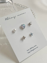 [5 set] Blooming Pearl Heart Piercing Set