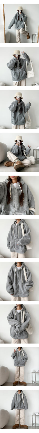 [BIG Size] Robe King Warm Wool Zip-Up Hoodie