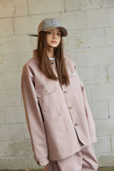 ロゴカラーコットンベーシックジャケット/BSR2223FWJK064 LOGO COLLAR COTTON BASIC JACKET INDYPINK
