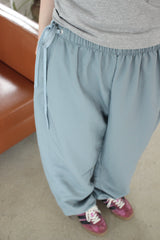 ribbon string pants (blue-gray)