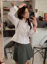 WT Pleated Wrapped Mini Skirt (2color)