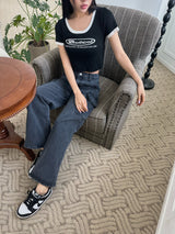 ブラーショートスリーブクロップドTシャツ
