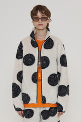 COIN JACQUARD FLEECE JACKET / IVORY (6601036267638)