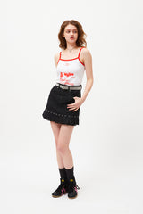 チェリートムボーイグラフィックノースリーブ / CHERRY TOMBOY GRAPHIC SLEEVELESS [WHITE]