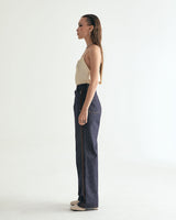 UNISEX LINE STITCH RAW DENIM PANTS W - INDIGO BLUE (6635992449142)