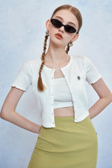 HIDE Tube Top Cardigan (White) (6570969956470)