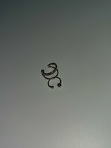 Silver pierced shape ear cuff (set)