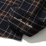 レイラフラフチェックシャツ / Layla endless love Fluff Mood Check shirt S24 Navy (6550278176886)