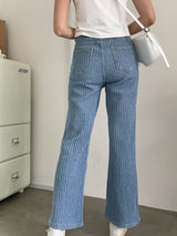 ブロックデニムパンツ / Block Medium Blue Denim