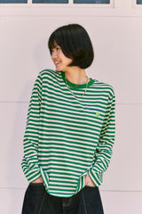 KIRSH X MISAKI KAWAI ARTWORK STRIPE T-SHIRT [GREEN]