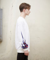 ファイヤーパターン袖プリントトレーナー/スウェット/FIRE PATTERN SWEATSHIRT (4580960993398)