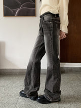 ビンテージウォッシングローウエストブーツカットデニムパンツ/Muti Vintage Washing Low-Waist Bootcut Denim Pants