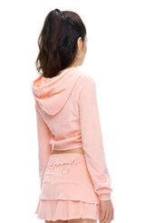 テリークロップジップアップフーディー/[IHD003-5] TERRY CROP HOOD ZIP UP PINK